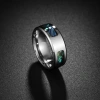 A popular stainless steel men's ring set with abalone and shellfish in half a circle on Amazon in Europe and America can be printed with a LOGO Application Scenario